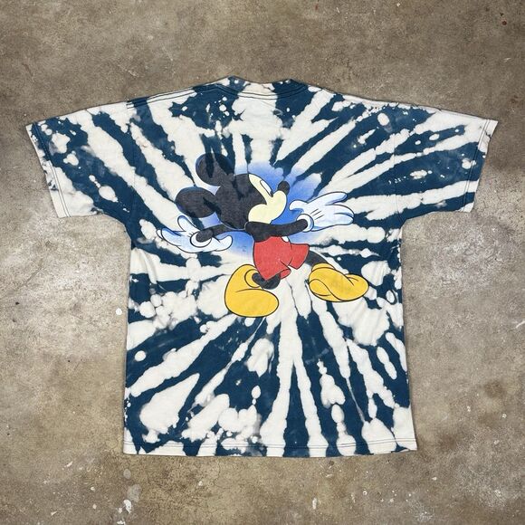 VTG Y2K Disney Mickey Mouse Tie-Dye T-shirt Men’s Women’s Medium Deep Turquoise - Picture 2 of 5